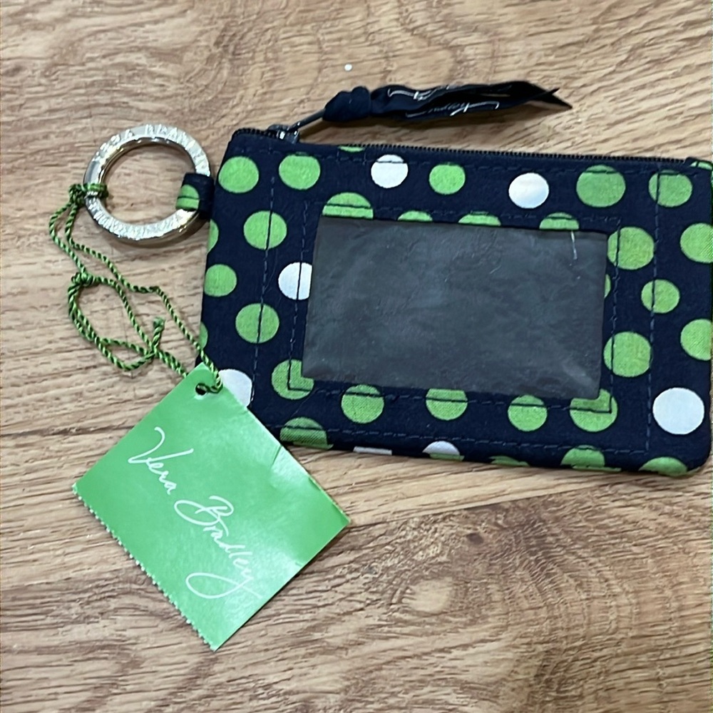 Vera Bradley zip is card lucky dots new